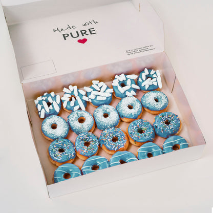 20 blauwe mini donuts